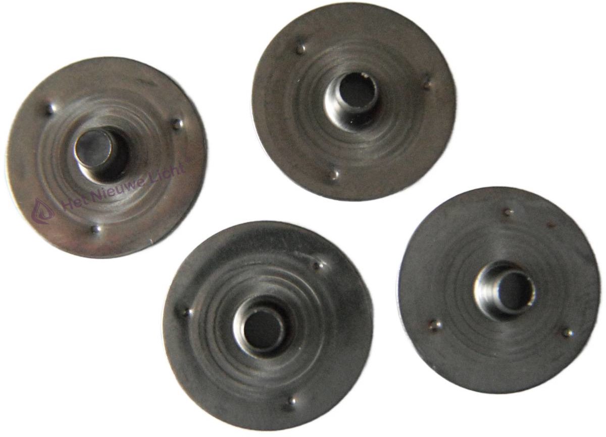   - Lont voetje | pit voetje | kaars lonthouders | wiek houder | metaal | 250st.